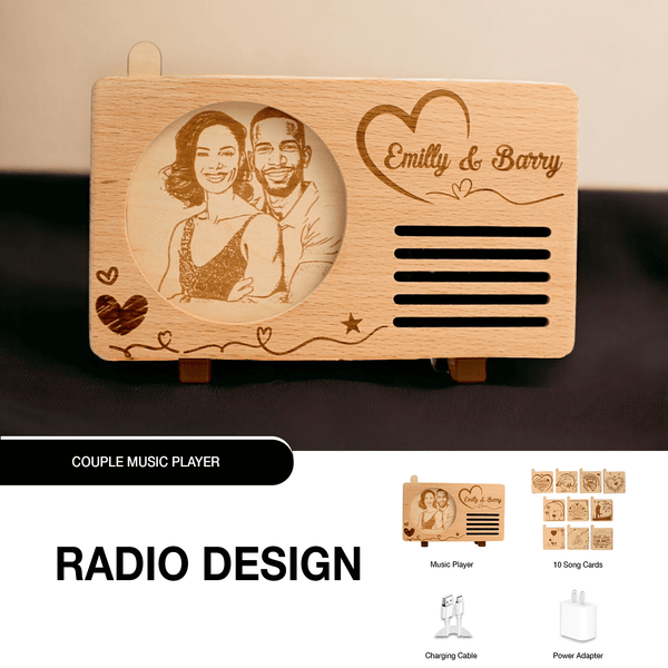 Custom Photo Engraved Music Player for Couples & Family
